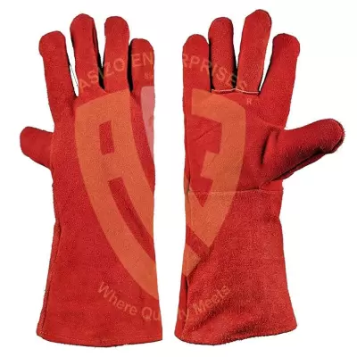 Custom Welding Gloves Yellow Short Cowhide Wear Welding Gloves