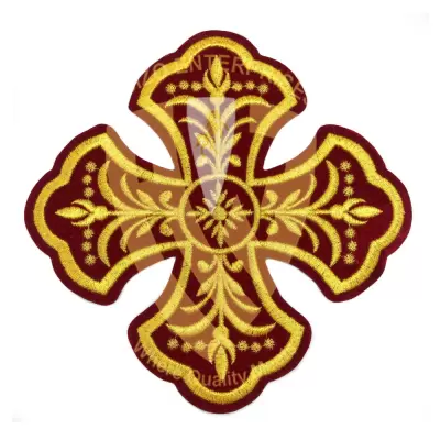 Hand Embroidered Church Cross Customized Technics 3D Patch for Vestments
