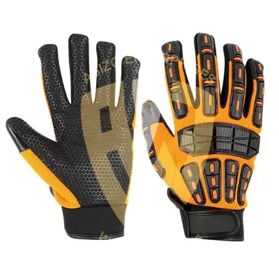 Impact Resistant Work Gloves, Deerskin Leather Palm Flexible & Breathable
