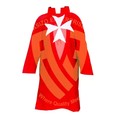 Knights Malta Tunic inn red polycotton with white maltese cross
