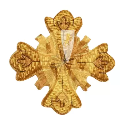 Liturgical Embroidered Holy Cross Applique For Vestment.