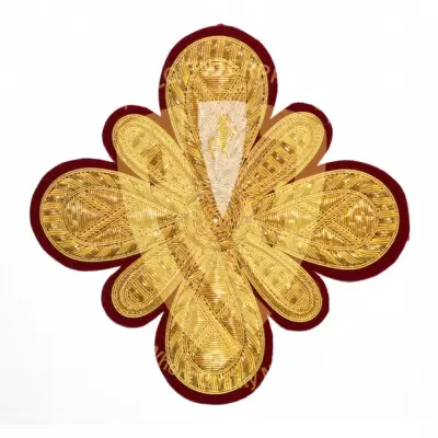 Top Quality Greek Liturgical Embroidered Gold Cross Applique  For Vestment